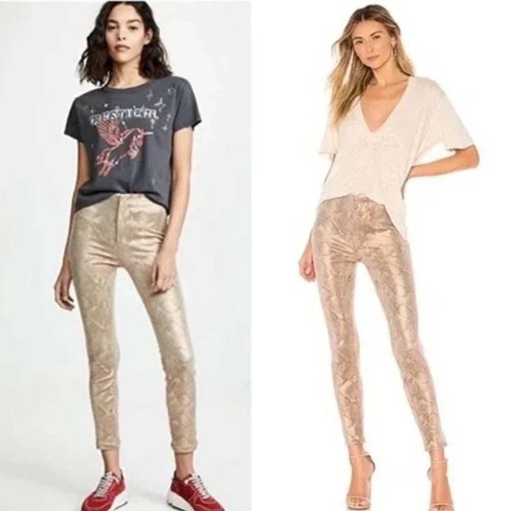 Mother High Waisted Seamless Looker Slither Snakeskin Pants